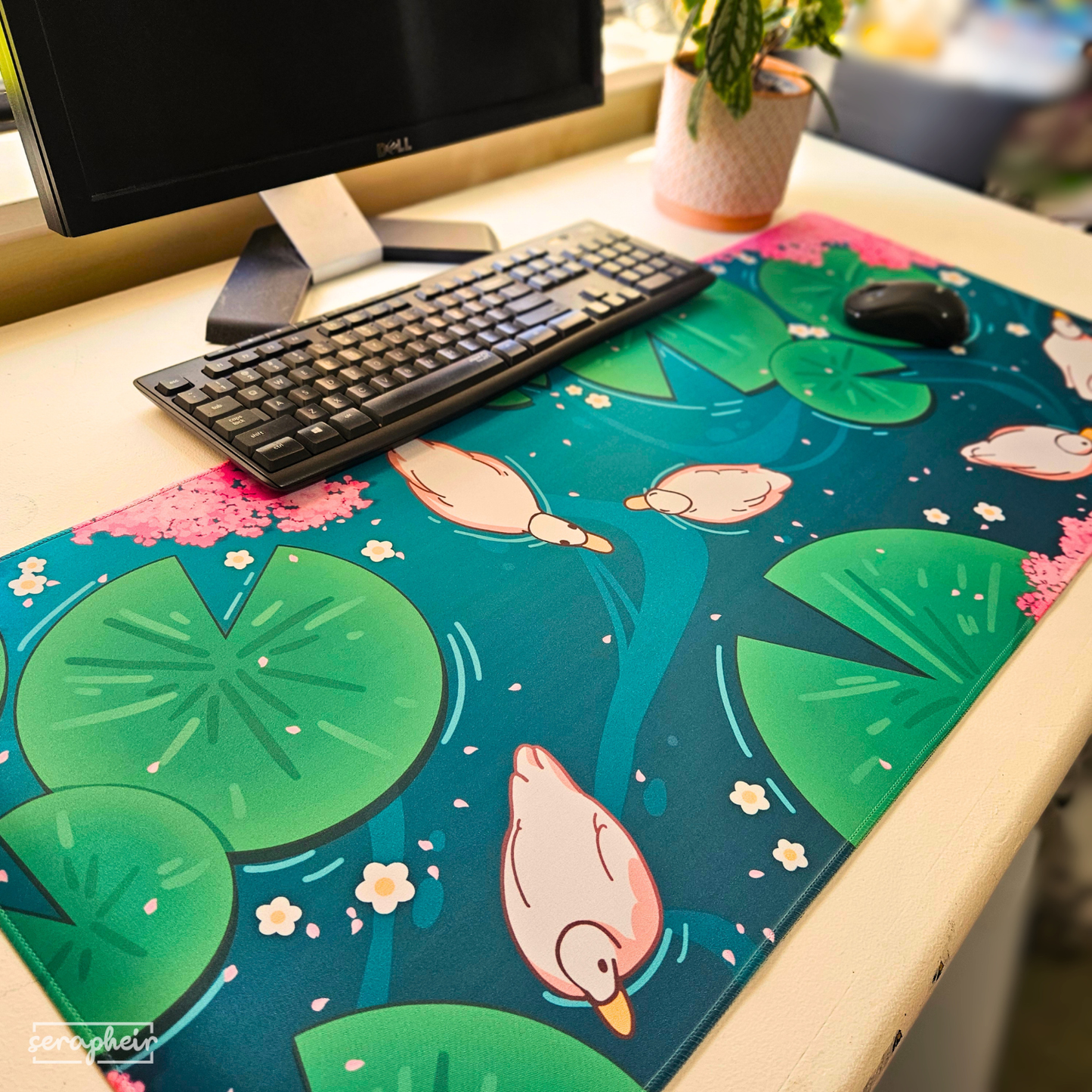 Duck Pond - Deskmat 🦆🌸 [90x40cm]