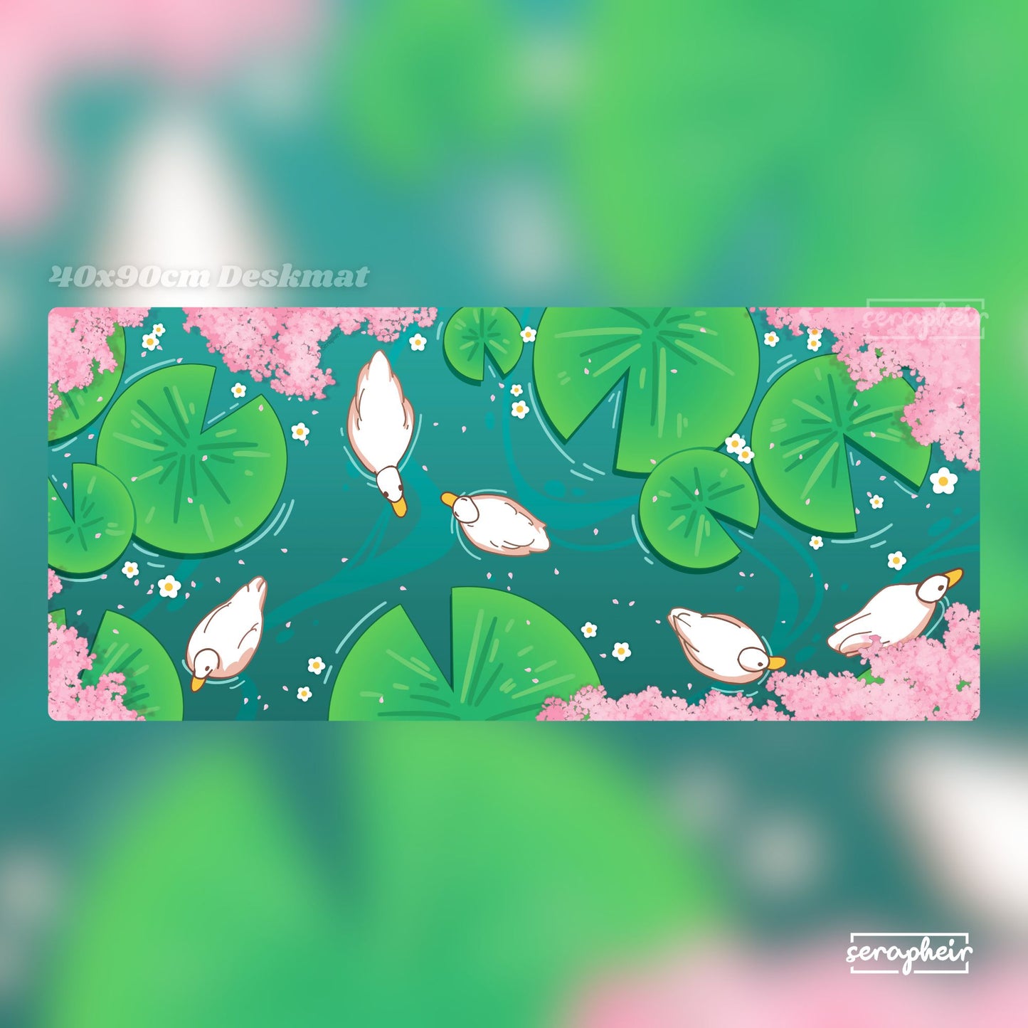 Duck Pond - Deskmat 🦆🌸 [90x40cm]