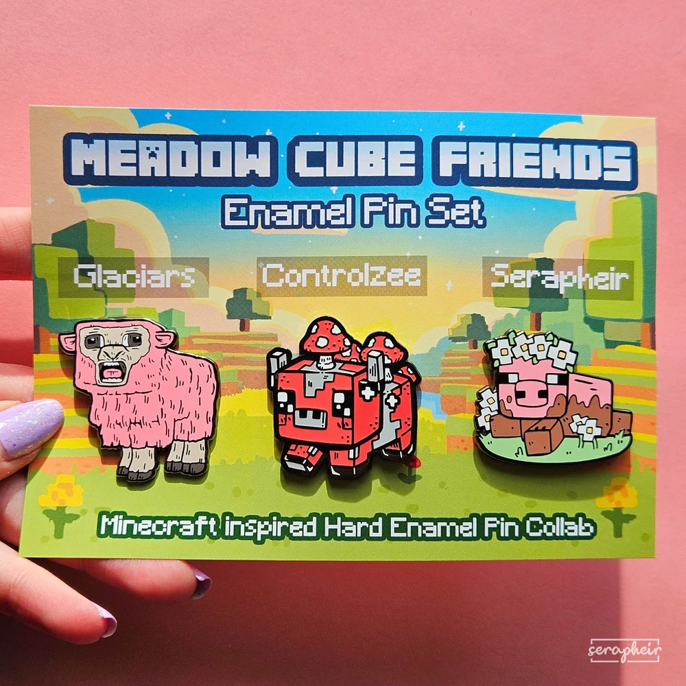Meadow Cube Friends - Enamel Pin Set (Collab)