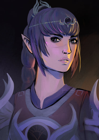 Shadowheart Portrait - BG3 - Print